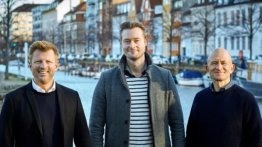 Claes Bohn-Willeberg (tv) og Anders Bang Olsen partnere i Bang & Beenfeldt, Thomas Gullacksen (th) fra Blue Equity.